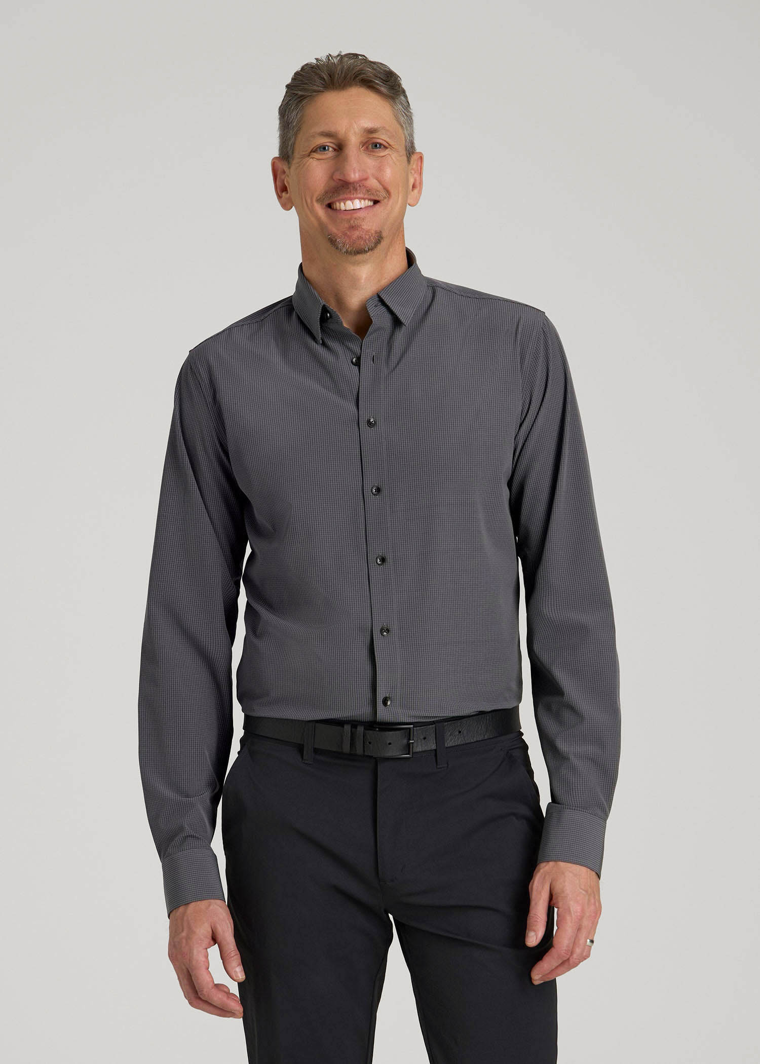6xlt dress shirts Traveler Stretch Dress Shirt in Charcoal Micro Check M / Tall / Charcoal Micro Check
