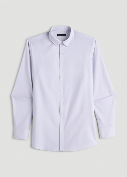 Traveler Stretch Dress Shirt for Tall Men in Light Violet Geometric