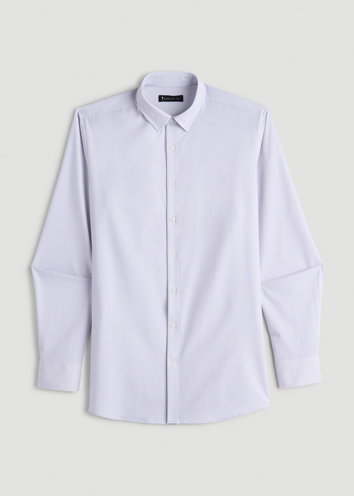 Traveler Stretch Dress Shirt for Tall Men in Light Violet Geometric