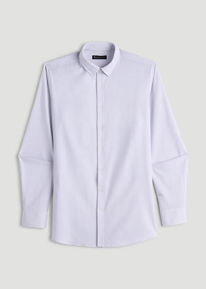 Traveler Stretch Dress Shirt for Tall Men in Light Violet Geometric