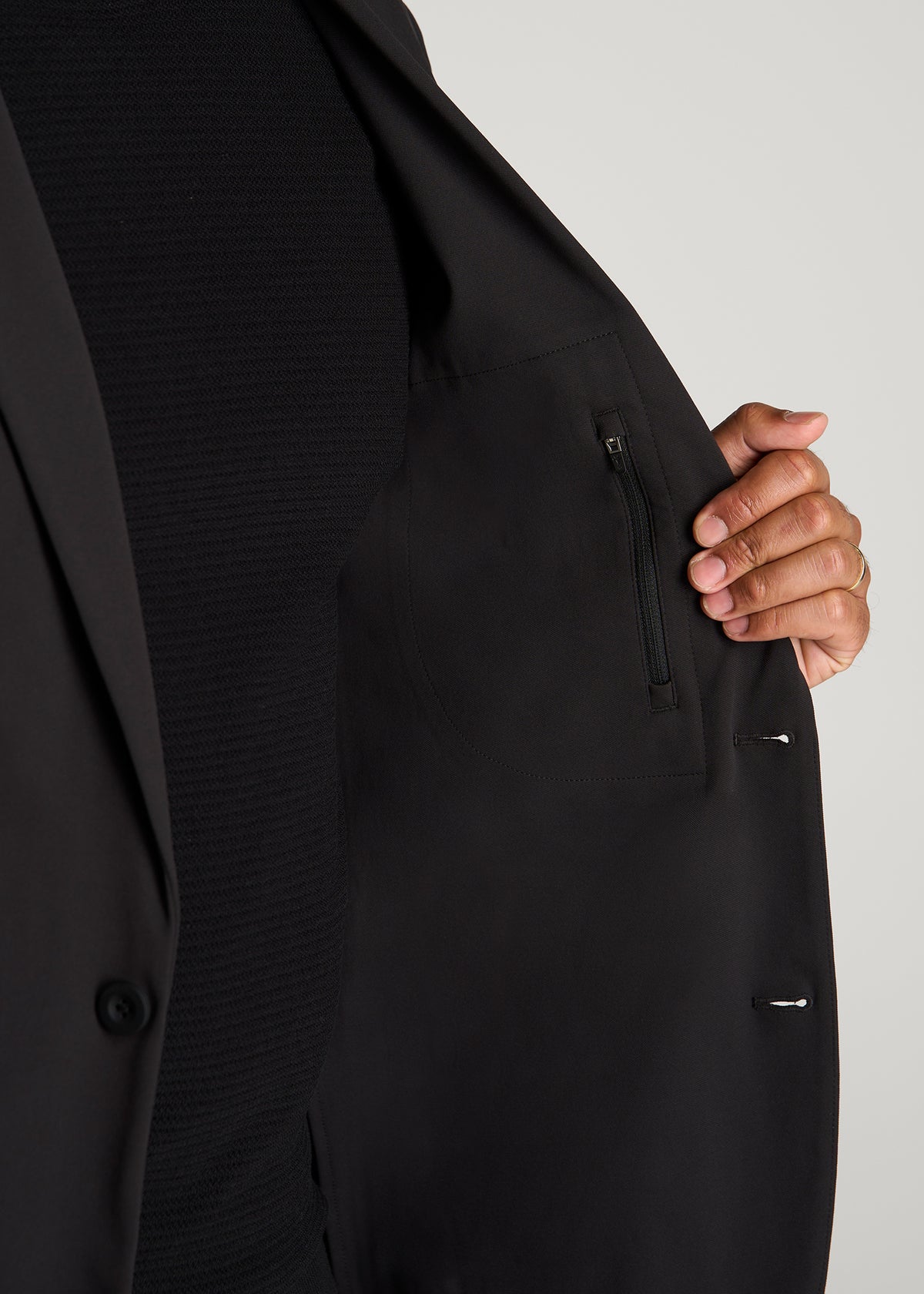 Traveler Twill Blazer for Tall Men in Black