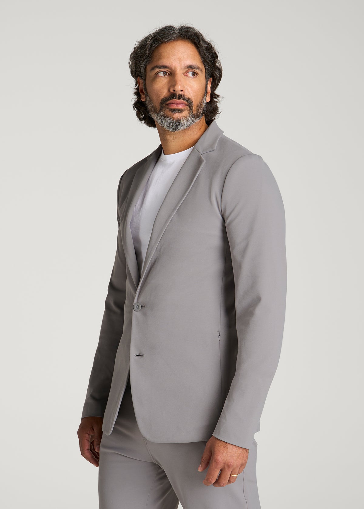 Traveler Twill Blazer for Tall Men in Pebble Grey