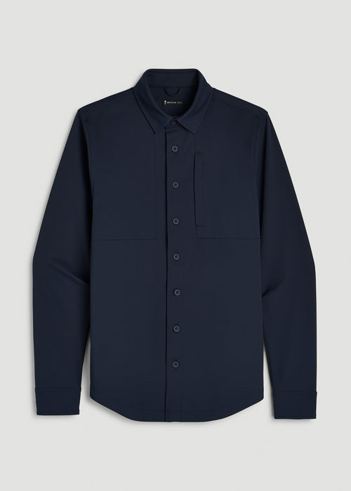 Traveler Twill Overshirt for Tall Men in Royal Navy