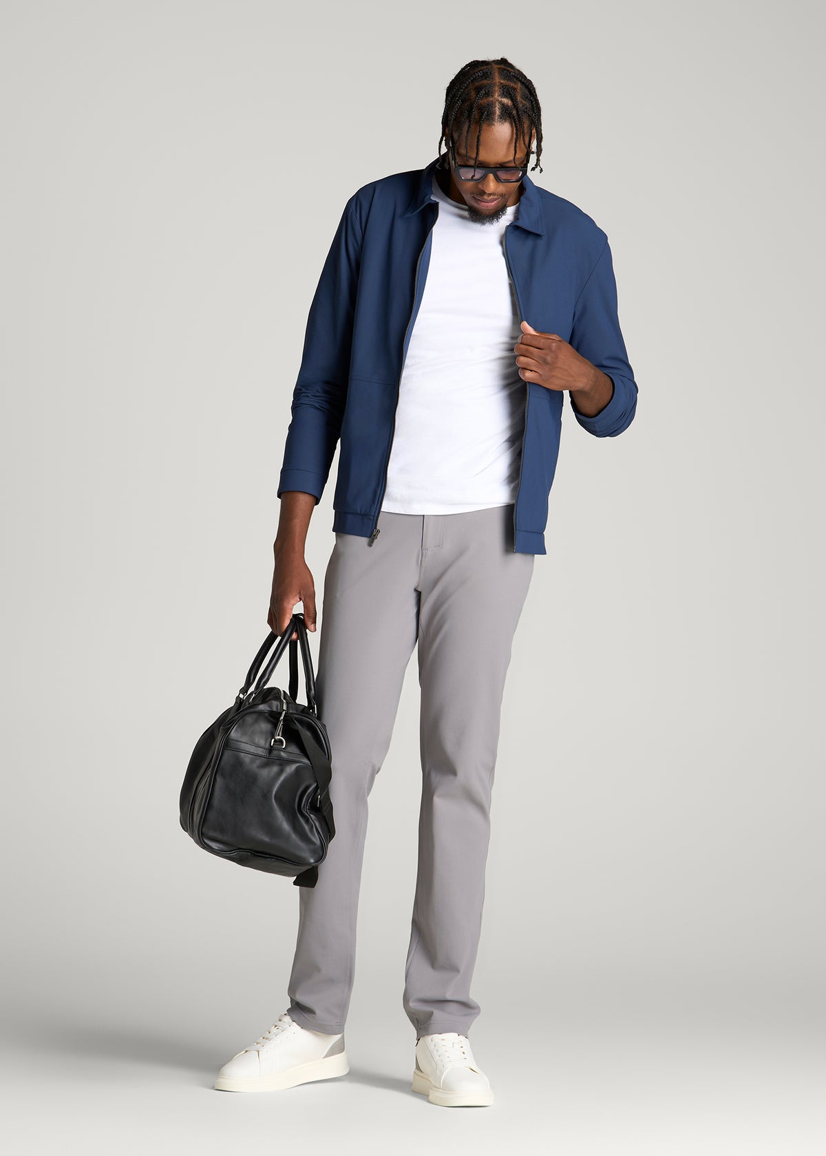 Traveler Twill Pants for Tall Men in Pebble Grey