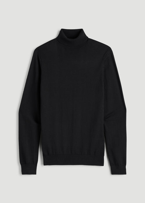 Turtleneck Sweater for Tall Men in Black