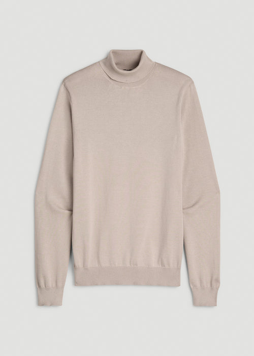Turtleneck Sweater for Tall Men in Simply Taupe