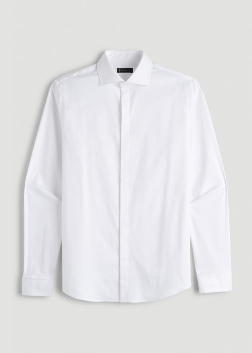 Tuxedo Shirt for Tall Men in White