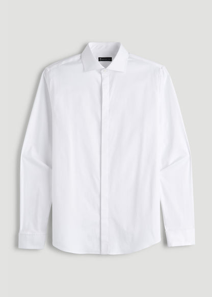 Tuxedo Shirt for Tall Men in White
