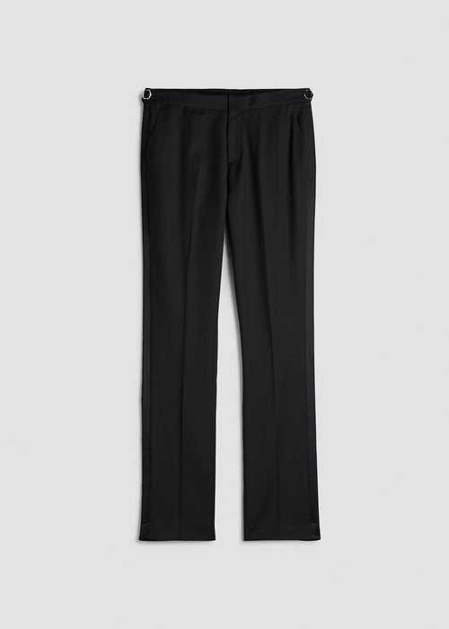 Tuxedo Trousers with Adjustable Waist for Tall Men in Black