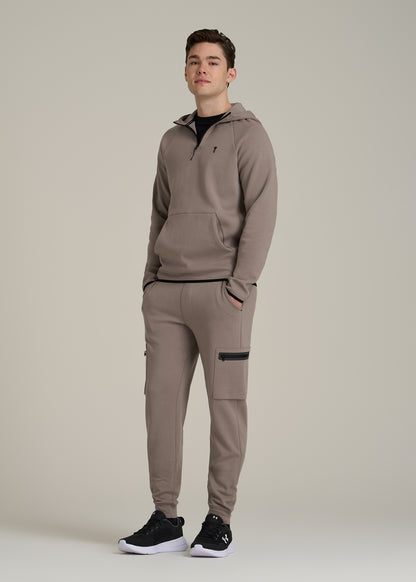 Tech Motion Fleece Cargo Joggers for Tall Men in Portobello