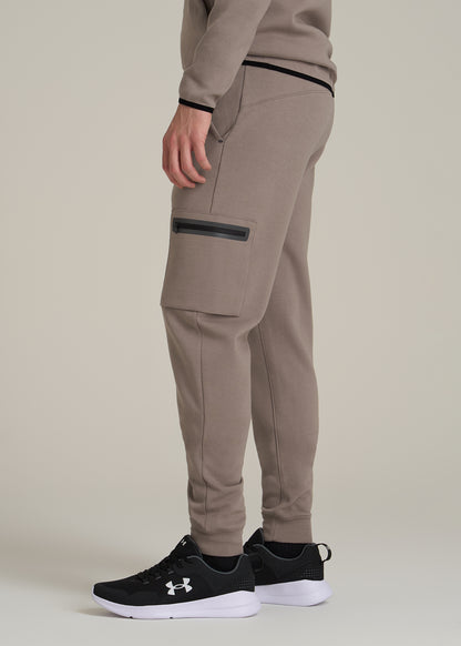 Tech Motion Fleece Cargo Joggers for Tall Men in Portobello