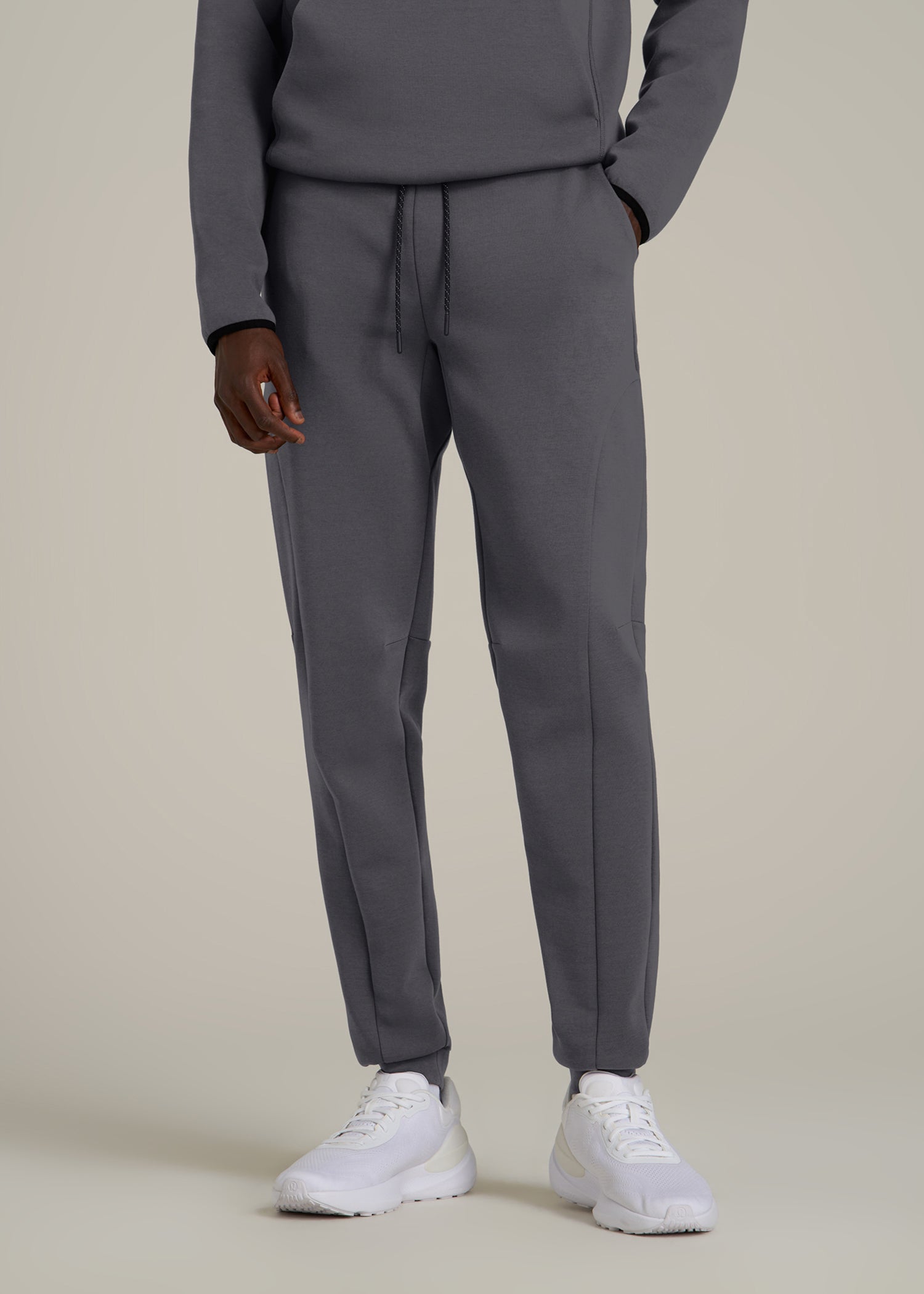 Tech Motion Fleece Joggers for Tall Men in Iron Grey