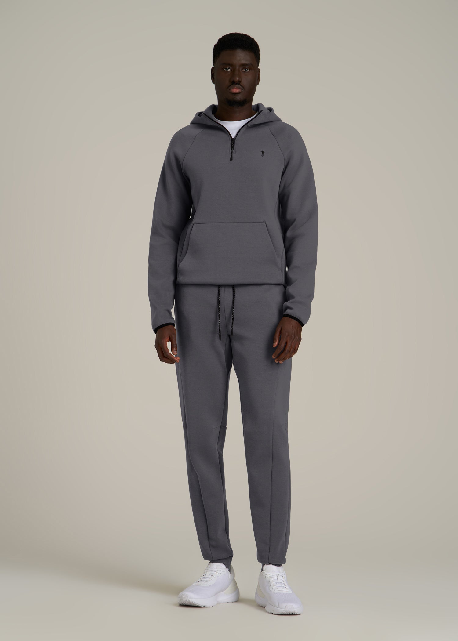 Tech Motion Fleece Joggers for Tall Men in Iron Grey
