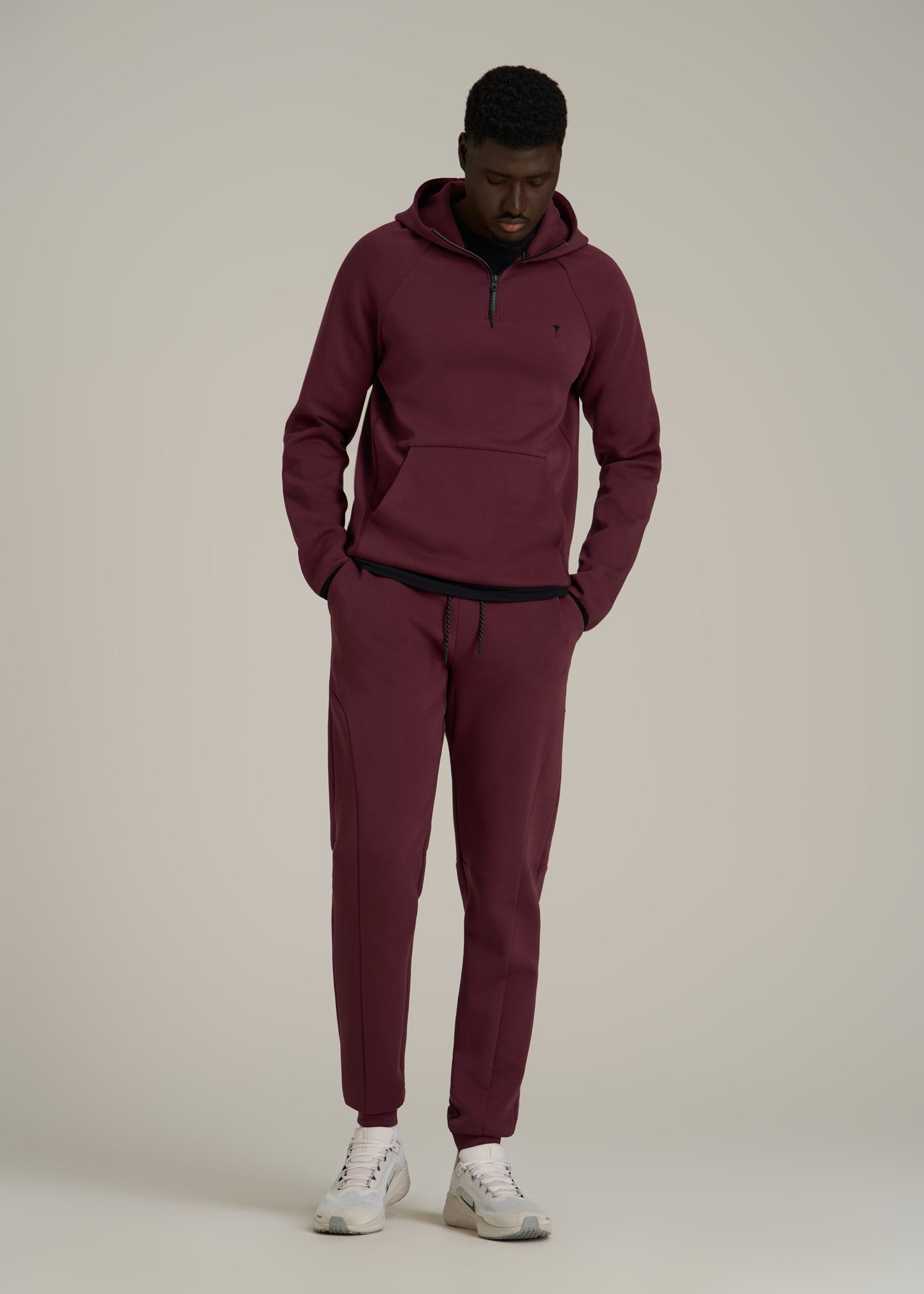 Tech Motion Fleece Joggers for Tall Men in Tawny Port