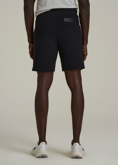 Tech Motion Fleece Shorts for Tall Men in Black