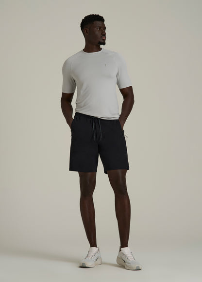 Tech Motion Fleece Shorts for Tall Men in Black