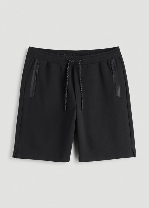Tech Motion Fleece Shorts for Tall Men in Black