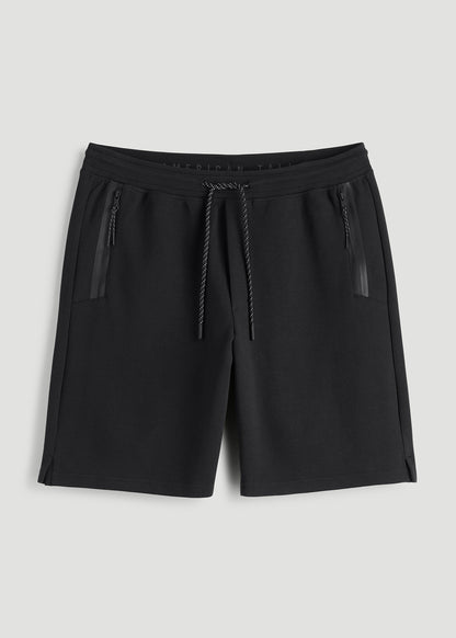 Tech Motion Fleece Shorts for Tall Men in Black