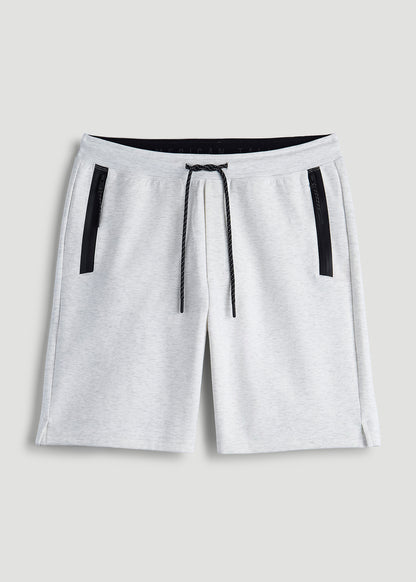 Tech Motion Fleece Shorts for Tall Men in Heather Frost