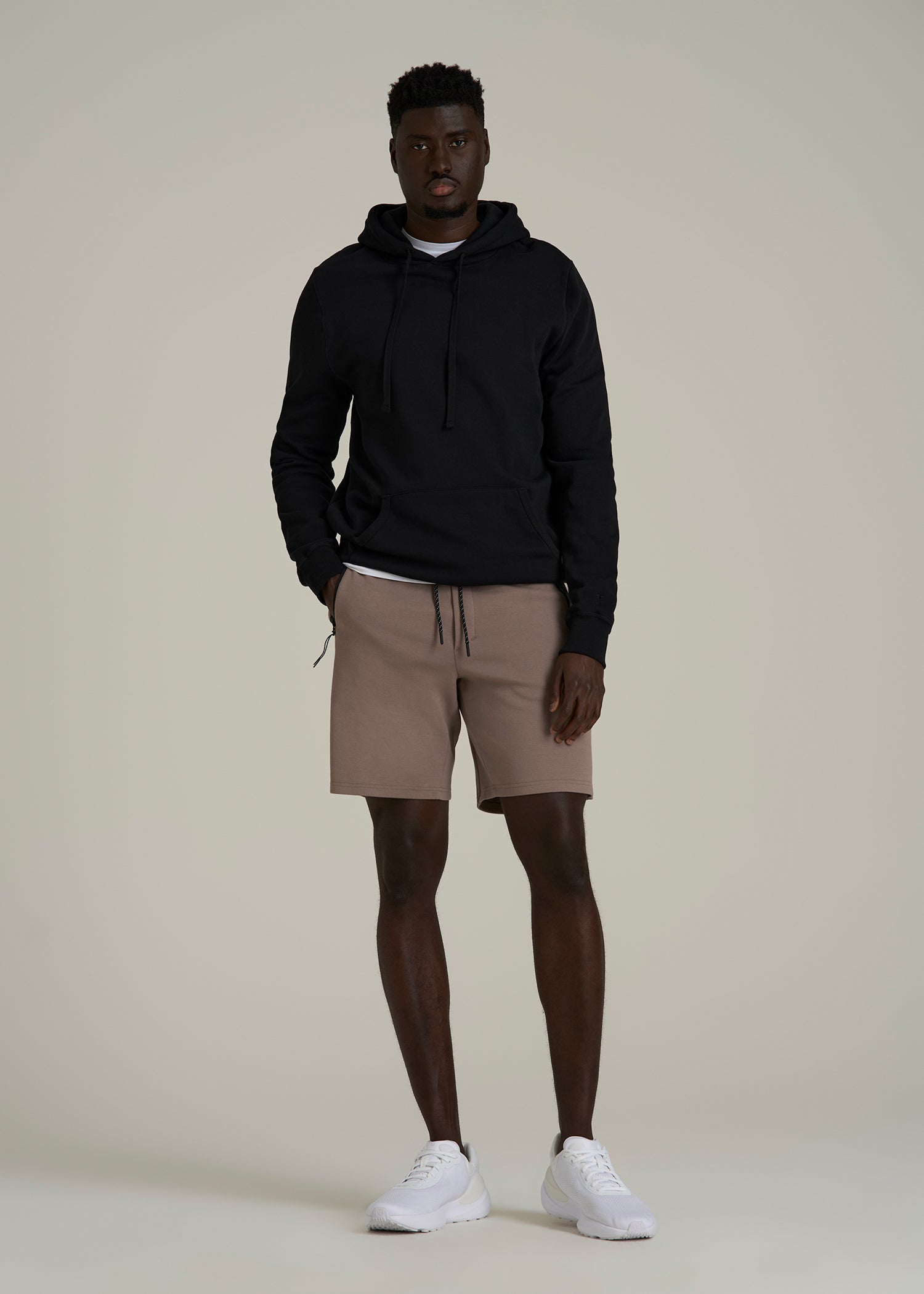 Tech Motion Fleece Shorts for Tall Men in Portobello