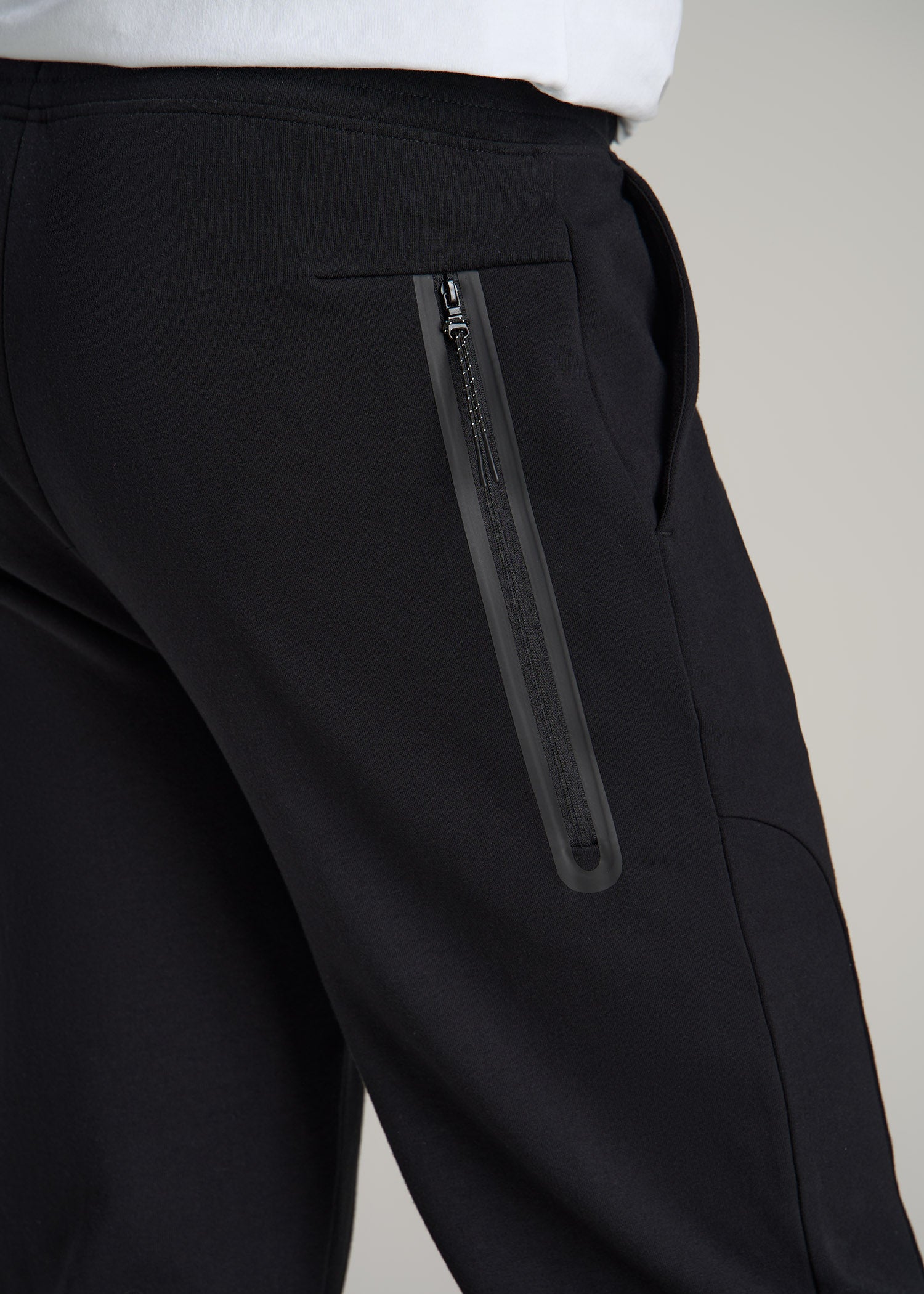 Tall Men's Tech Motion Fleece Joggers in Black