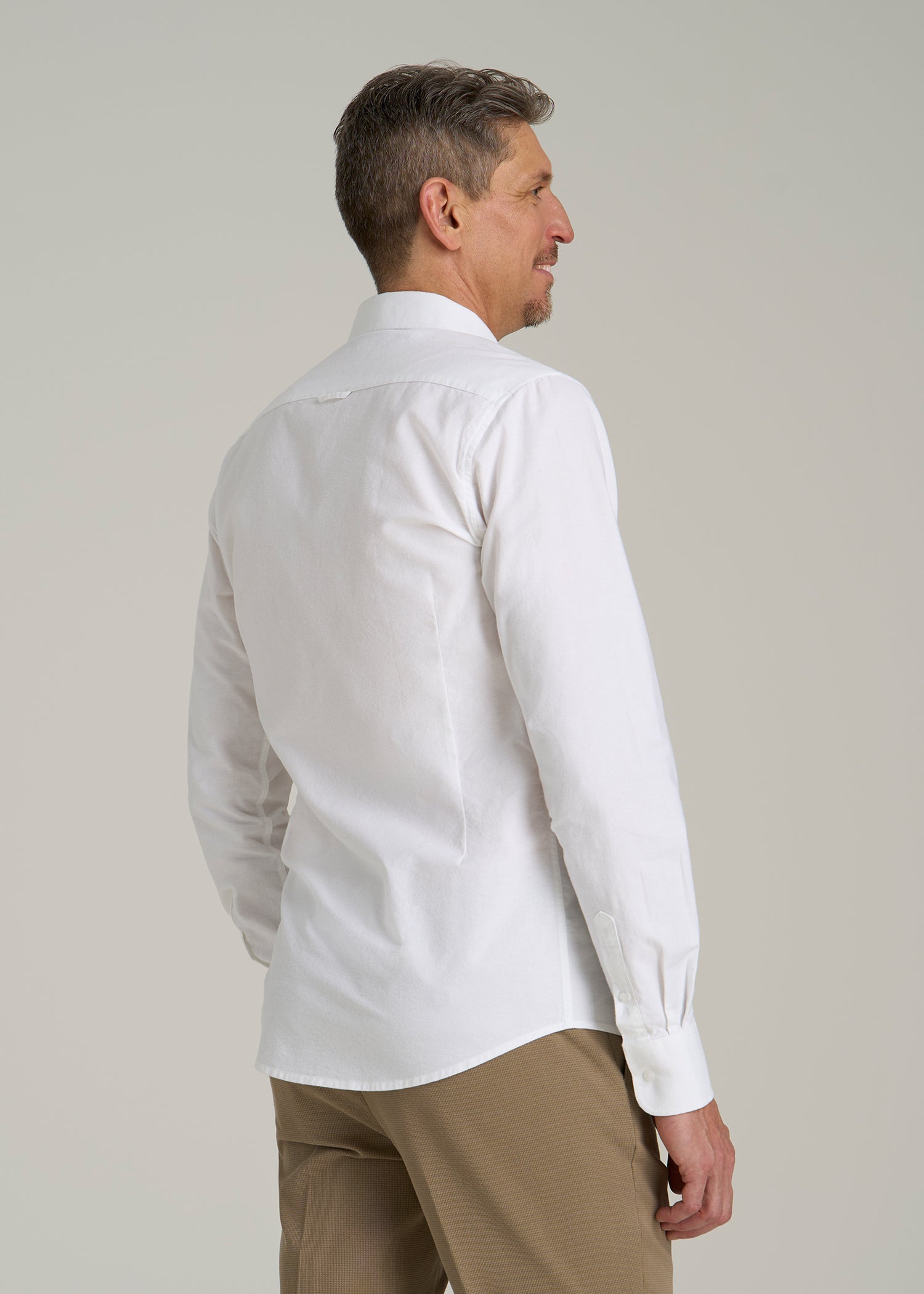 Washed Oxford Shirt for Tall Men in White