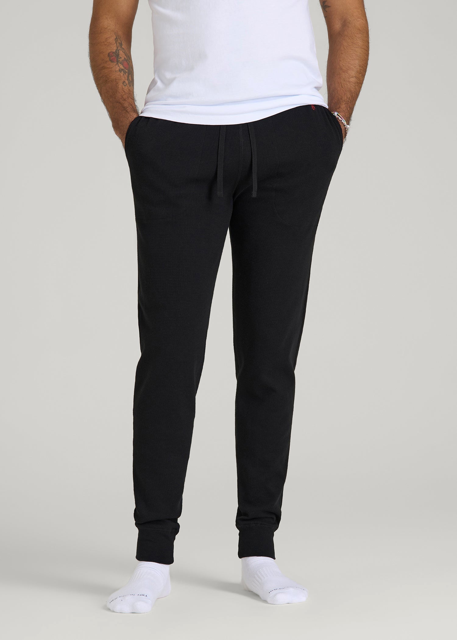 jogging stroller for tall people Waffle-Knit Lounge Jogger for Tall Men in Black