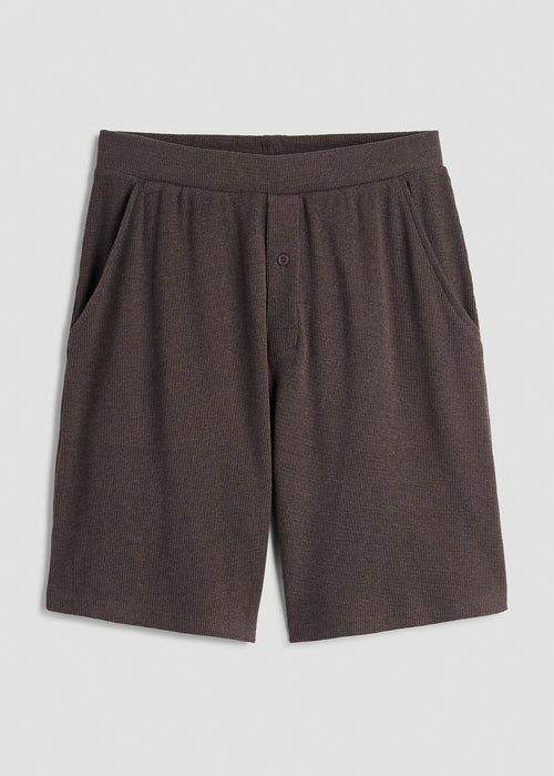 Waffle Lounge Shorts for Tall Men in Espresso
