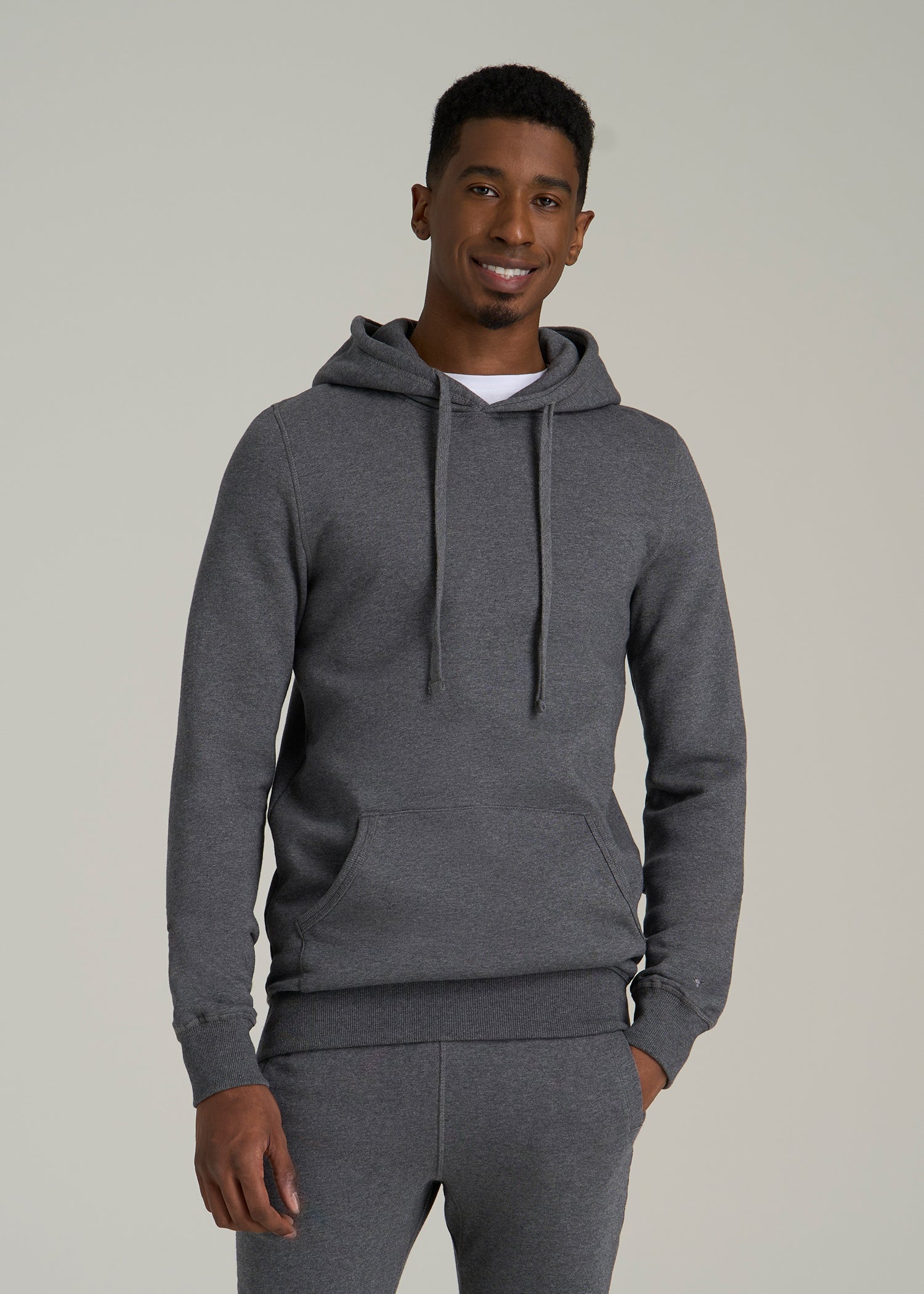 Wearever 2.0 Fleece Hoodie for Tall Men in Charcoal Mix