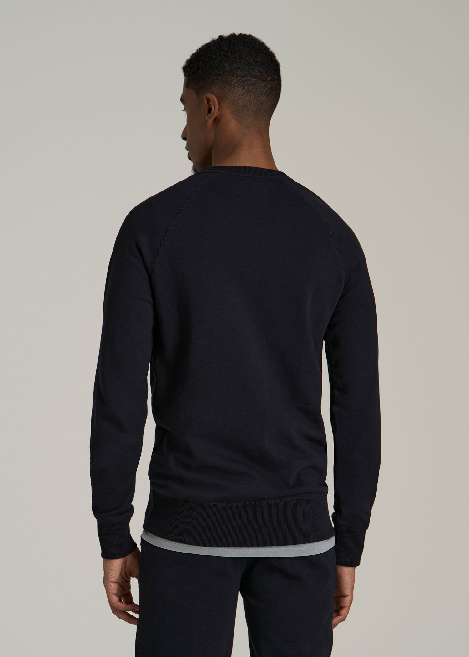 Wearever 2.0 French Terry Crewneck Sweatshirt for Tall Men in Black