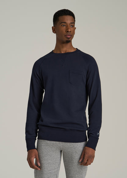 Wearever 2.0 French Terry Crewneck Sweatshirt for Tall Men in Evening Blue