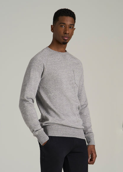 Wearever 2.0 French Terry Crewneck Sweatshirt for Tall Men in Heathered Grey