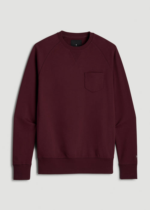 Wearever 2.0 French Terry Crewneck Sweatshirt for Tall Men in Tawny Port