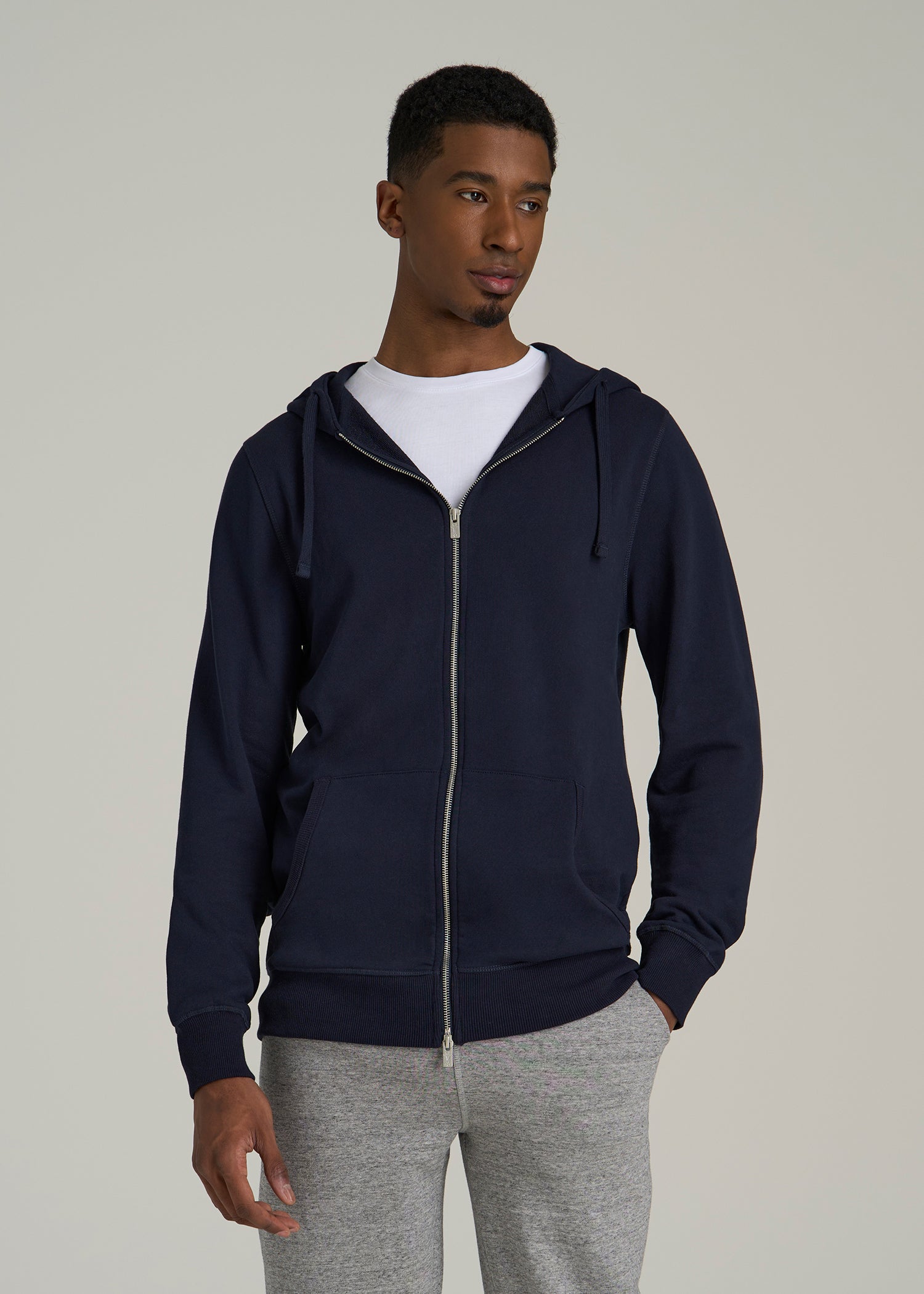 Wearever 2.0 French Terry Full-Zip Hoodie for Tall Men in Evening Blue