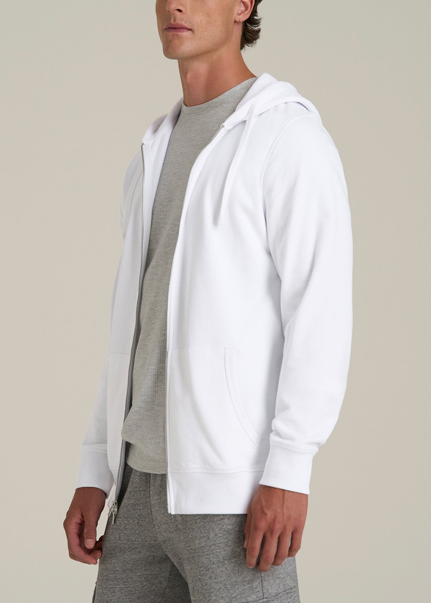 Wearever 2.0 French Terry Full-Zip Hoodie for Tall Men in White