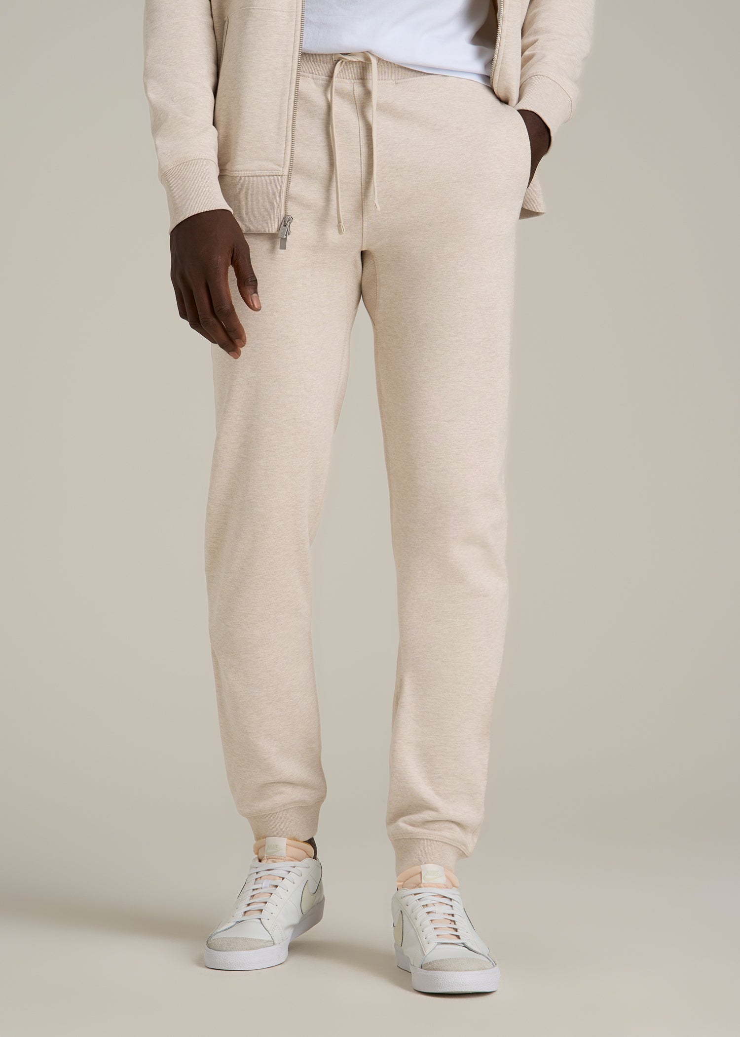 Wearever 2.0 French Terry Joggers for Tall Men in Oatmeal Mix