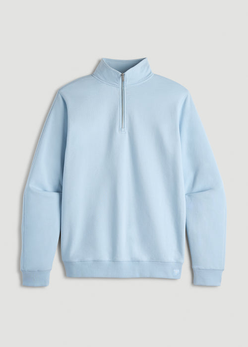 Wearever 2.0 French Terry Quarter-Zip Tall Men's Sweatshirt in Ice Blue