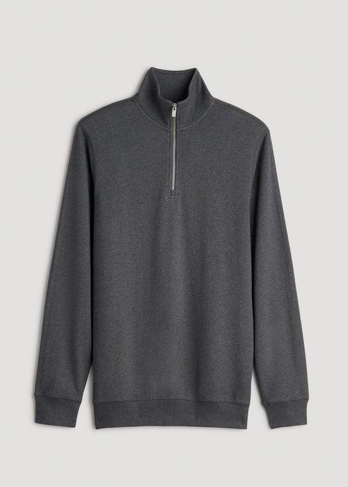 Wearever 2.0 French Terry Quarter-Zip Sweatshirt for Tall Men in Charcoal Mix