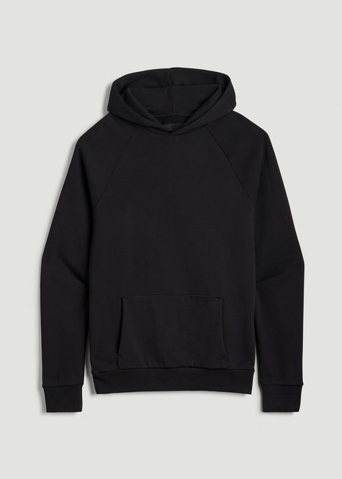 Wearever French Terry Raglan Hoodie for Tall Men in Black