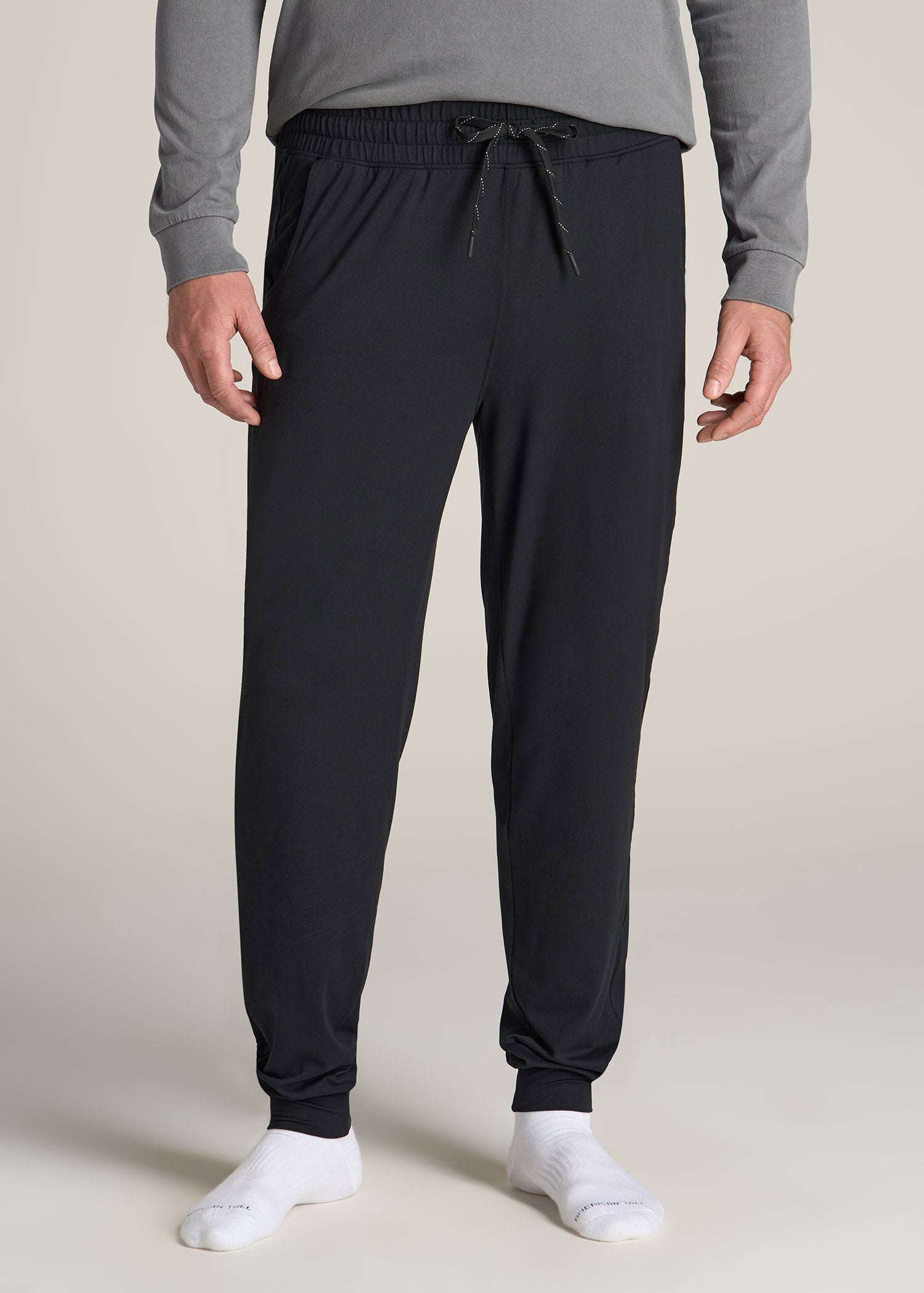 Weekender Stretch Lounge Joggers for Tall Men in Black