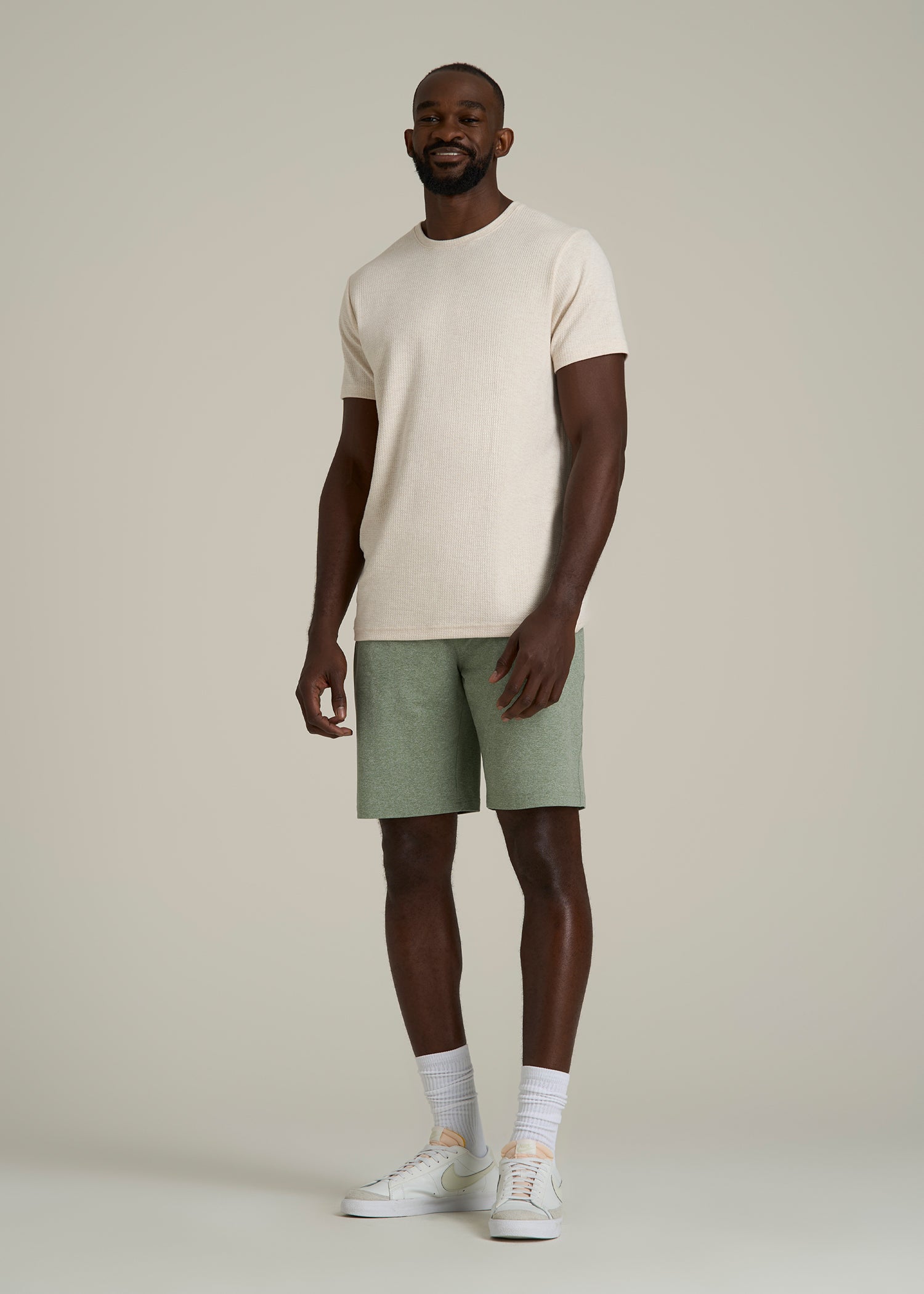 Weekender Stretch Lounge Shorts for Tall Men in Dark Seagrass Mix