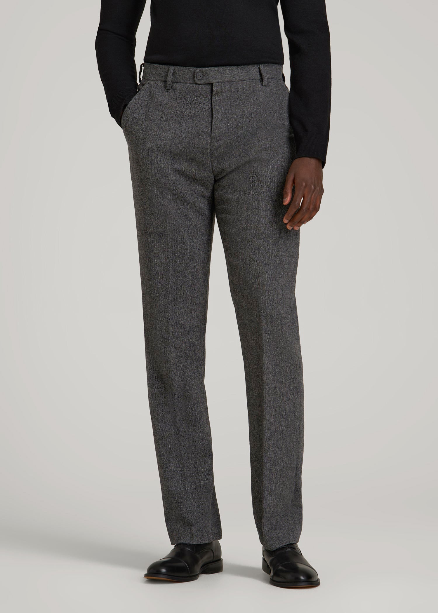 wool dress pants men Wool Blend Dress Pants for Tall Men in Anthracite Tweed 28 / 36 / Anthracite Tweed