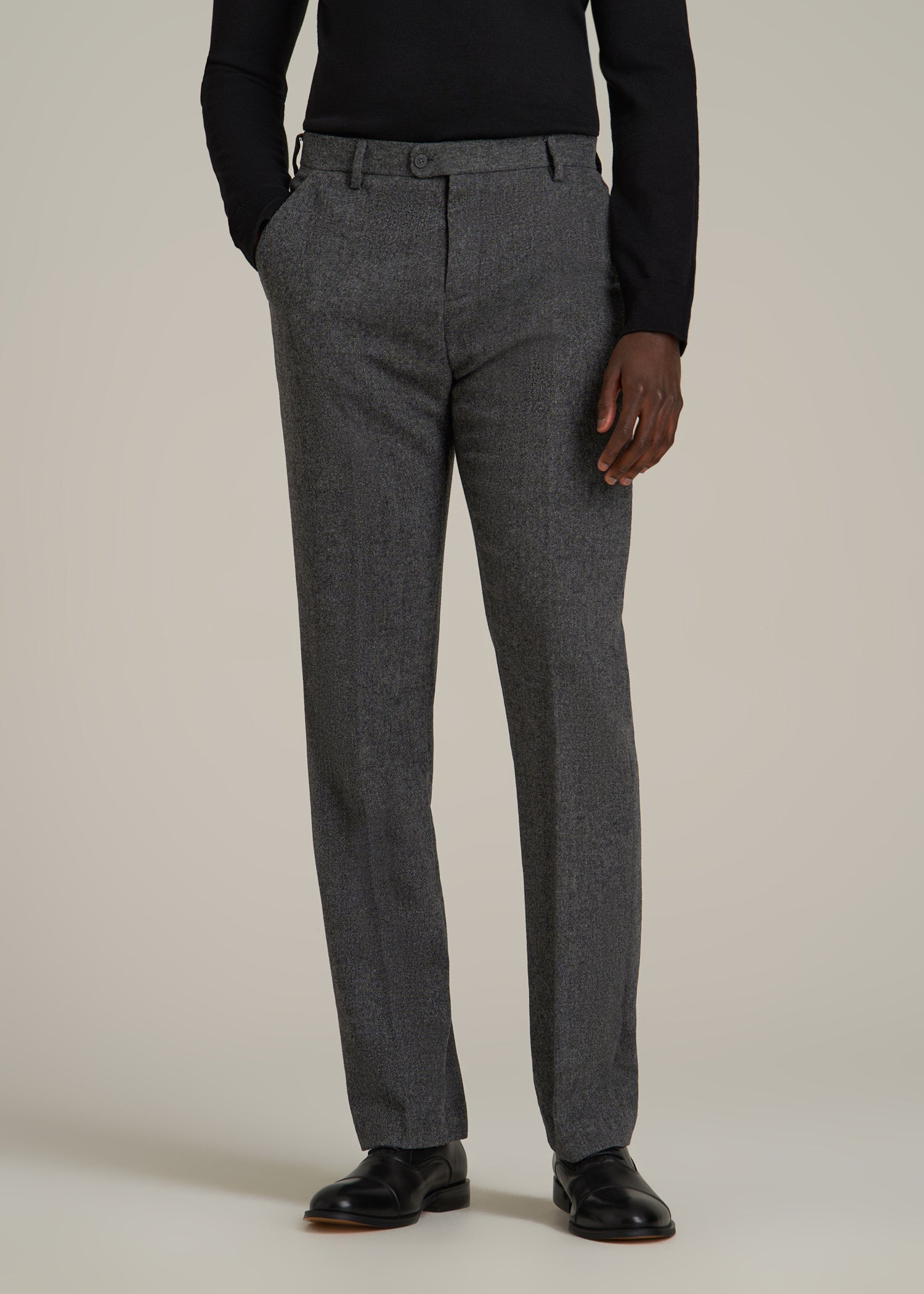 Wool Blend Dress Pants for Tall Men in Anthracite Tweed 28 / 36 / Anthracite Tweed Wool Blend Dress Pants for Tall Men in Anthracite Tweed 28 / 36 / Anthracite Tweed