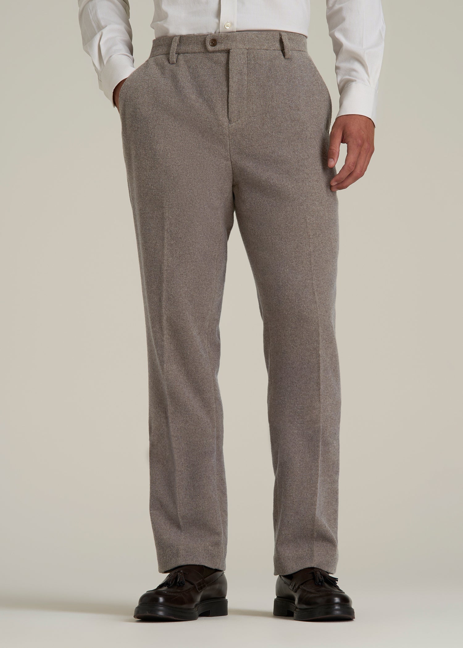 Wool Blend Dress Pants for Tall Men in Taupe Mix 38 / 36 / Taupe Mix Wool Blend Dress Pants for Tall Men in Taupe Mix 38 / 36 / Taupe Mix