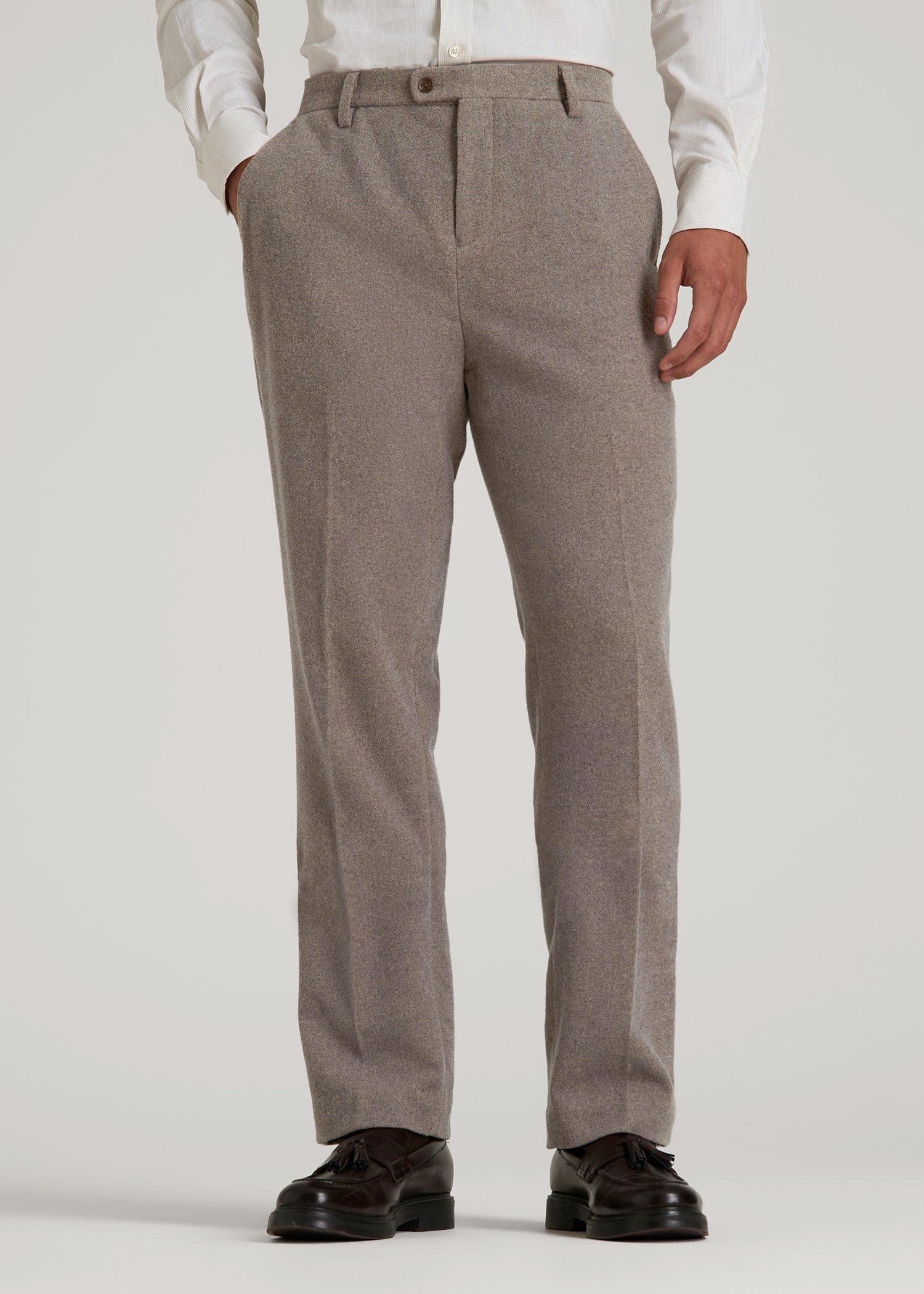 Wool Blend Dress Pants for Tall Men in Taupe Mix 38 / 36 / Taupe Mix Wool Blend Dress Pants for Tall Men in Taupe Mix 38 / 36 / Taupe Mix