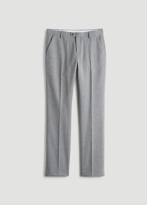 Wool Blend Dress Pants for Tall Men in Tin Grey Mix