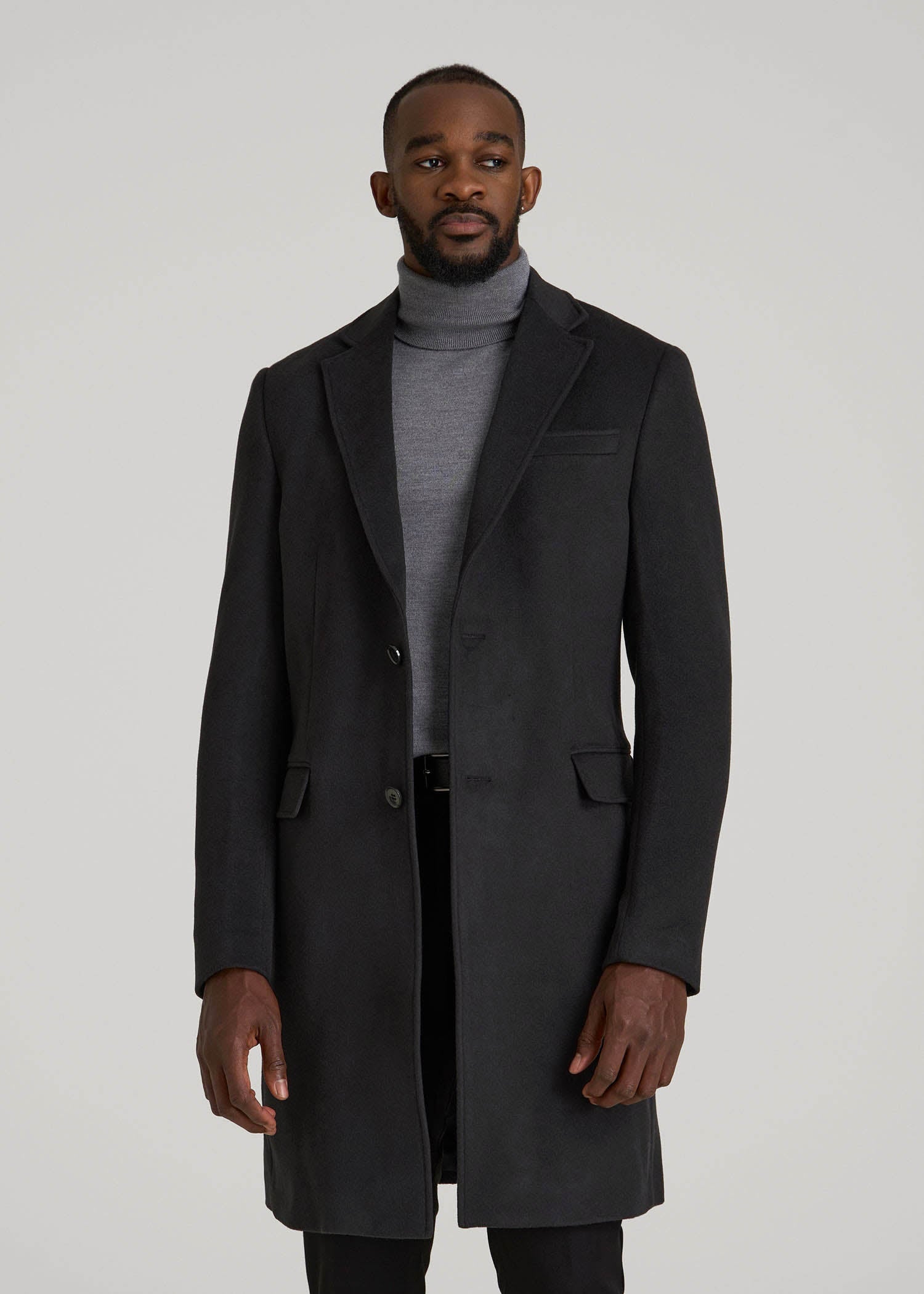 Wool Coat for Tall Men in Charcoal Mix L / Extra Tall / Charcoal Mix Wool Coat for Tall Men in Charcoal Mix L / Extra Tall / Charcoal Mix