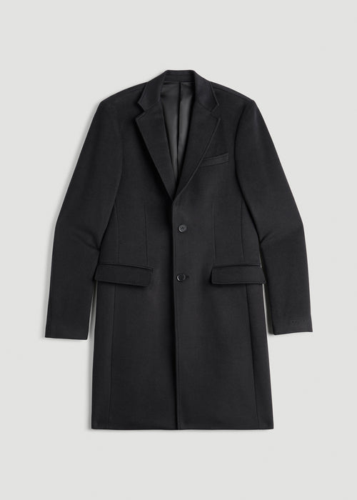 Wool Coat for Tall Men in Charcoal Mix