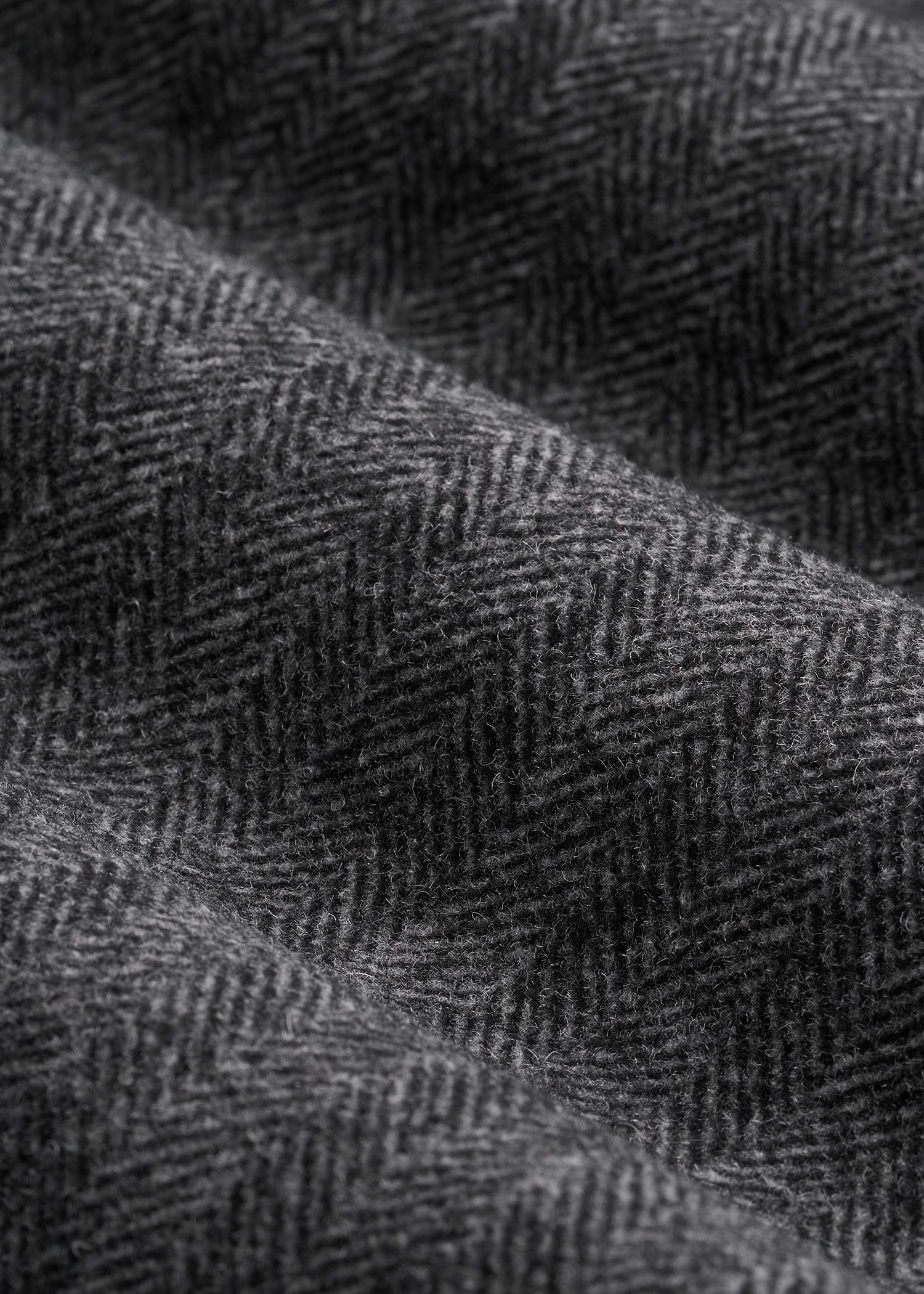 Wool Coat for Tall Men in Grey and Black Herringbone