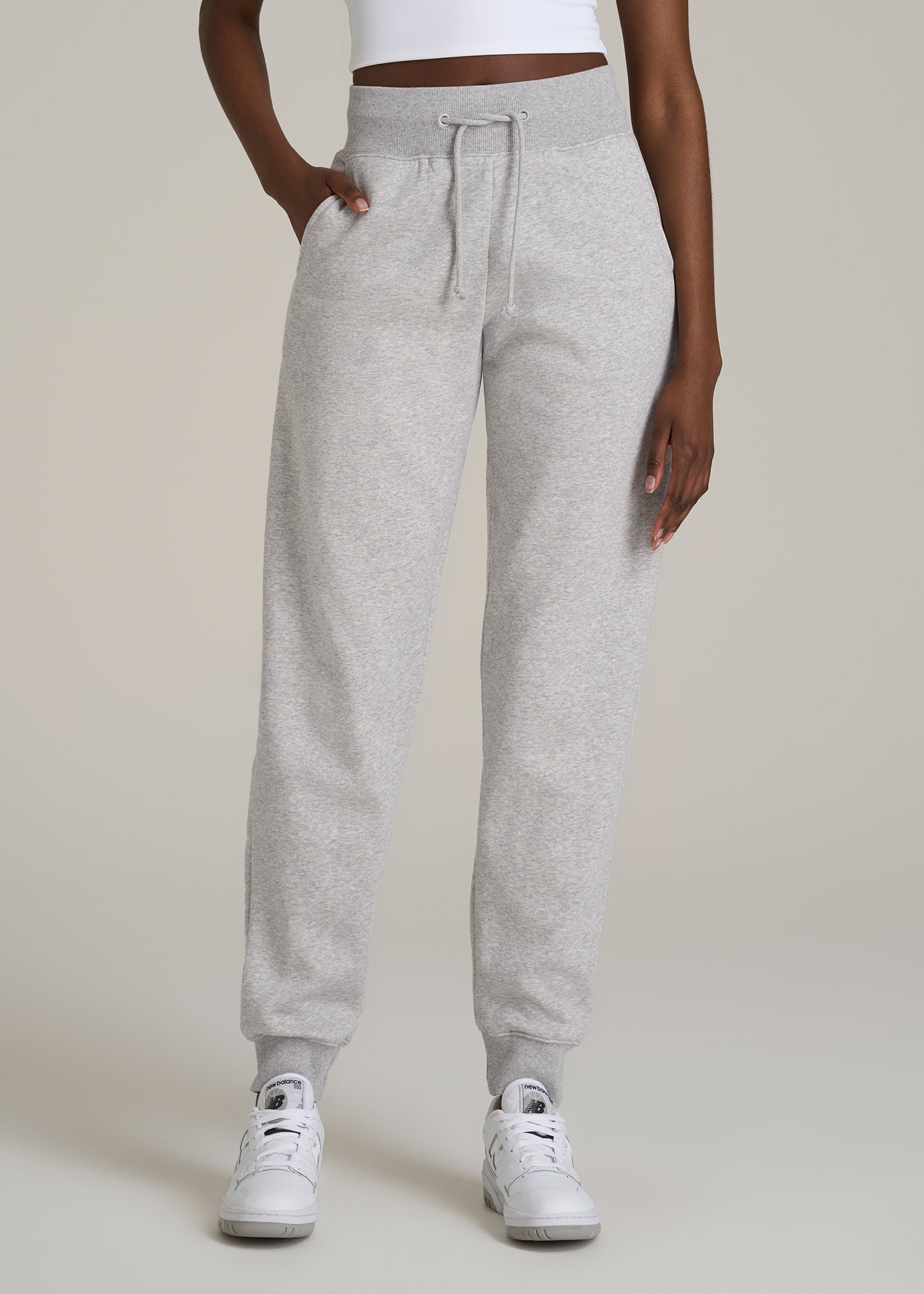A.T. Basics Athletic Joggers for Tall Women in Grey Mix